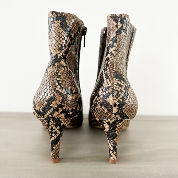H&M Brown Snakeskin Kitten Heel Booties sz 38 - Picture 6 of 10